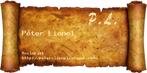 Péter Lionel névjegykártya